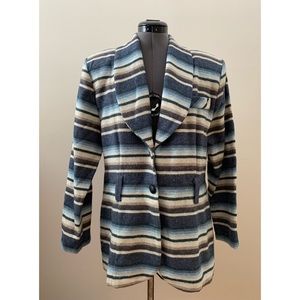 [Samantha] Vintage Blue Striped Blazer